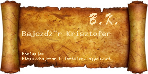 Bajczár Krisztofer névjegykártya